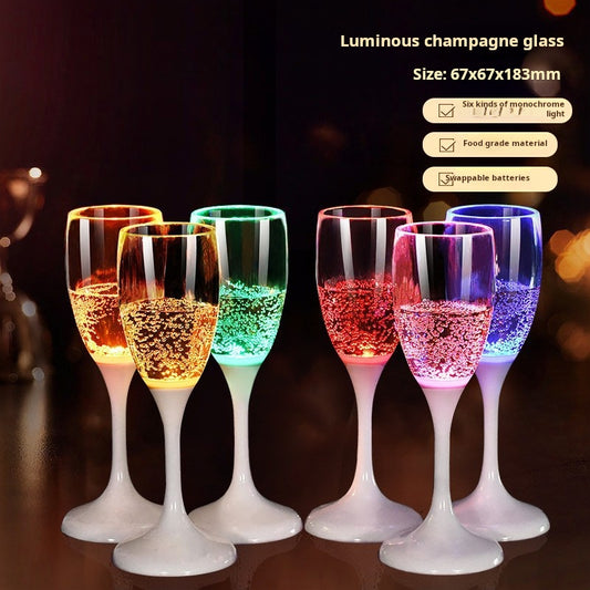 Water Sensing Luminous Glasses LED Light Up Wine Champagne Plastic Glass 1 PC - 7 Colors