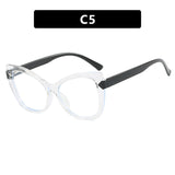 Color Block Anti Blue Light Cat Eye Glasses