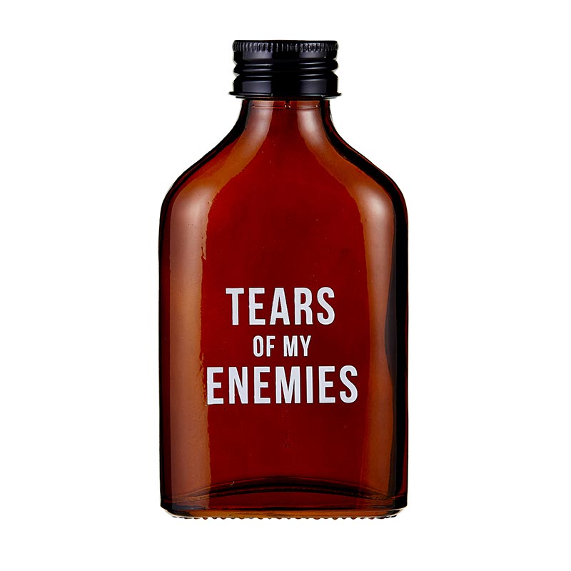 Set of 6 Amber Glass Mini Flasks | Tears of My Enemies, Liquid