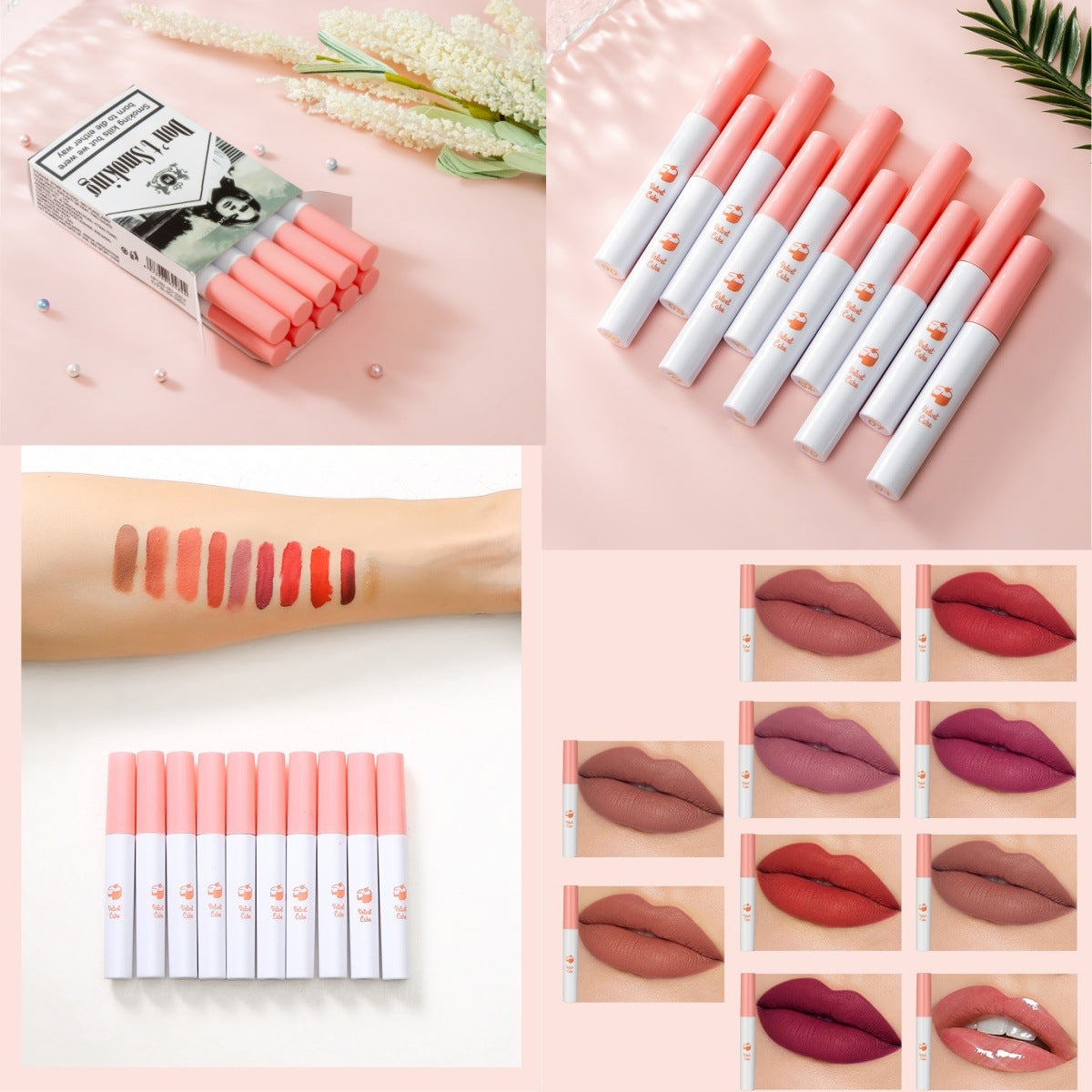 Lana Del Rey Cigarette Lipstick 10 PCS Matte Lips Smoke Set Velvet Liquid Lipstick