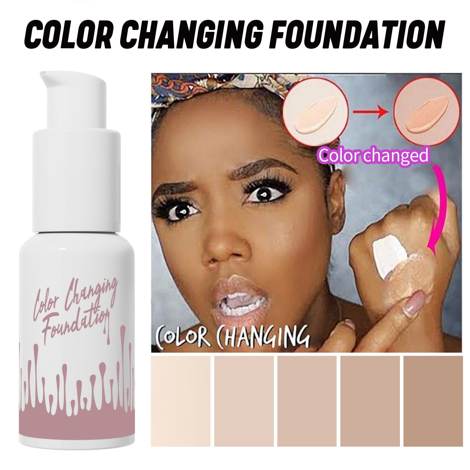 Color Changing Foundation Full Coverage Waterproof Matte Concealer