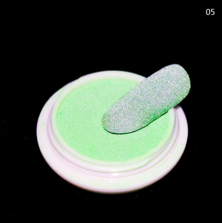 Reflective Nail Powder Shiny Dust Glow In The Dark Sparkling Pigment Fluorescent Nail Art