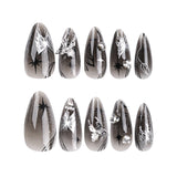 Butterfly and Bows Long Almond Shape False Nails Set