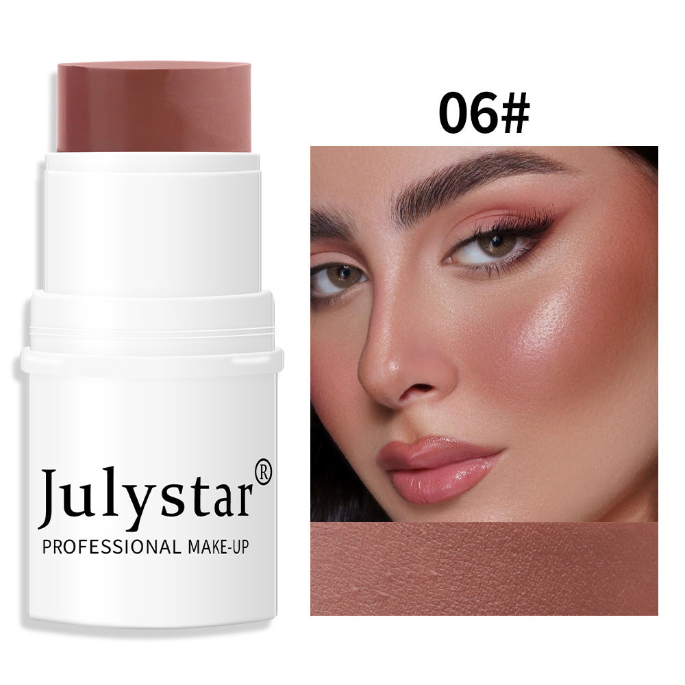Multi Purpose Highlighting Blush Stick Matte Color Stick for Cheeks Eyeshadow Lips 6 Colors