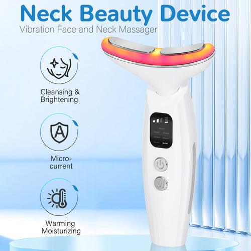 7-Color Light Beauty Tool Screen Display Neck Facial Massage Instrument Wrinkle Auxiliary Tool