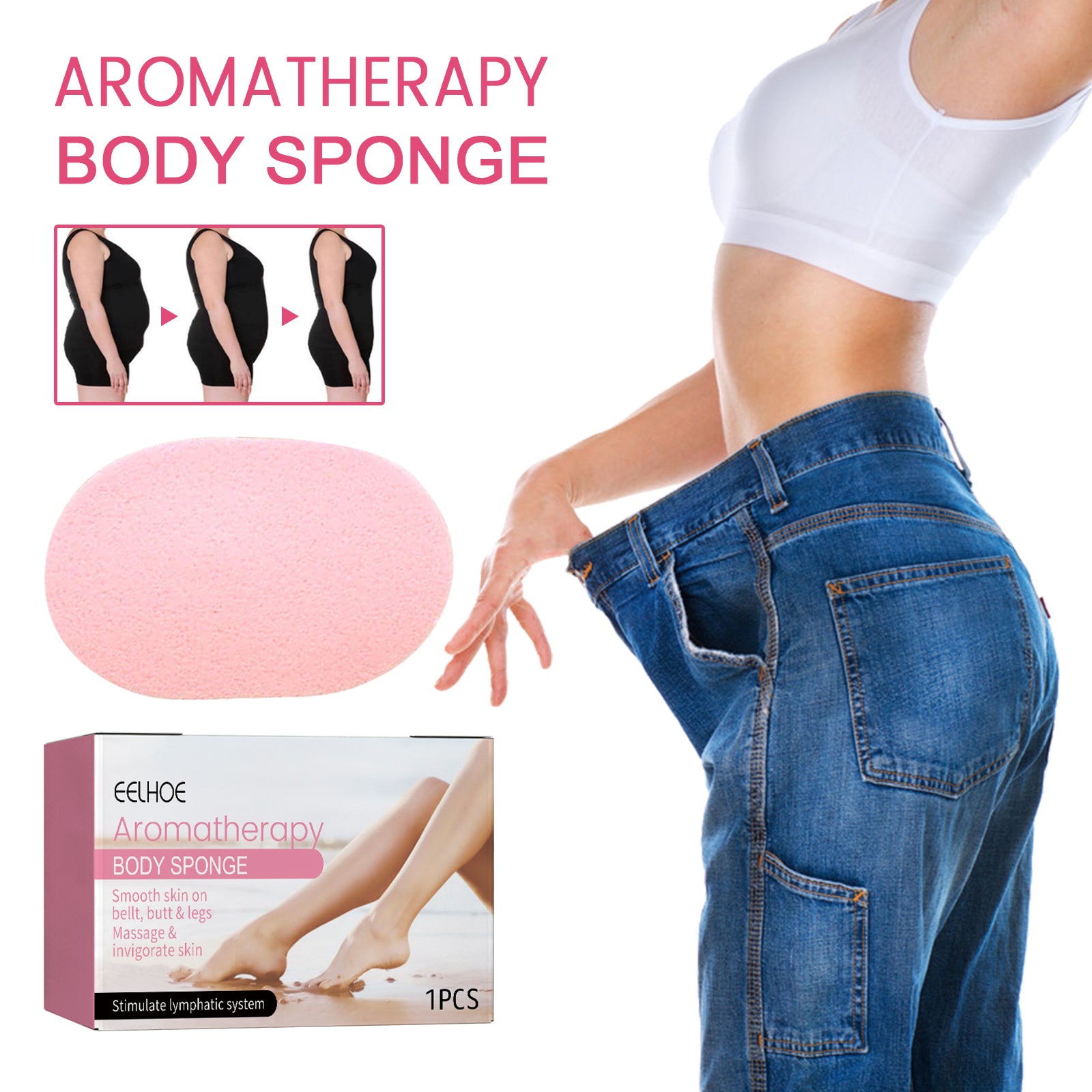 Aromatherapy Body Sponge, Firming Skin Cleansing Sponge