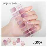 Gel Nail Art Patches Semi-Cured UV Light Nail Stickers Waterproof 16 Patch Sets with Many Designs Halloween Christmas Nail Art