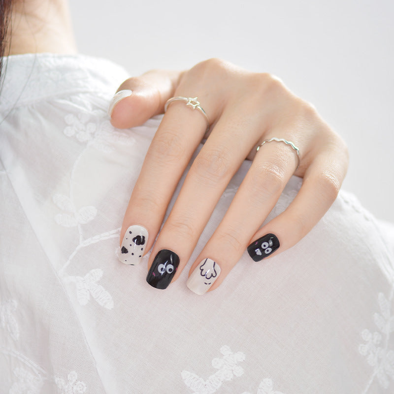 Gel Nail Art Patches Semi-Cured UV Light Nail Stickers Waterproof 16 Patch Sets with Many Designs Halloween Christmas Nail Art