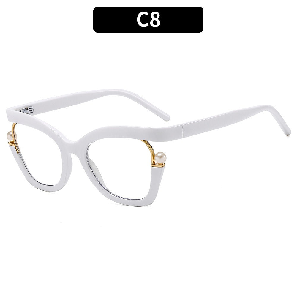 Anti-blue Light Women's Thick Pearl Glasses
