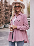 Mandy Autumn Collared Neck Loose Fit Button Down Top