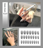 Fake Nails Set Stiletto Coffin Tips Press on Long False Nails with Glue 24 Beautiful Colors