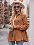 Mandy Autumn Collared Neck Loose Fit Button Down Top