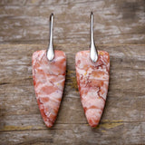 Natural Stone & Gold Shimmer Geometric Shape Earrings