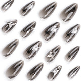 Butterfly and Bows Long Almond Shape False Nails Set