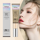 Sun Protection Tinted Face CC Cream, Natural Concealer Long-Lasting Moisturizing And Brightening 50 SPF