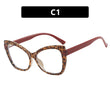 Color Block Anti Blue Light Cat Eye Glasses