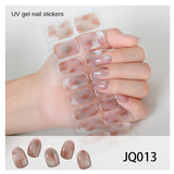 Gel Nail Art Patches Semi-Cured UV Light Nail Stickers Waterproof 16 Patch Sets with Many Designs Halloween Christmas Nail Art
