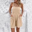 Casual Button Shoulder Strap Short Jumpsuit
