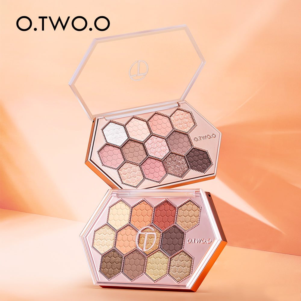 Honeycomb Diamond Eyeshadow Palette Taro Powder Natural Eyeshadow 12 Colors