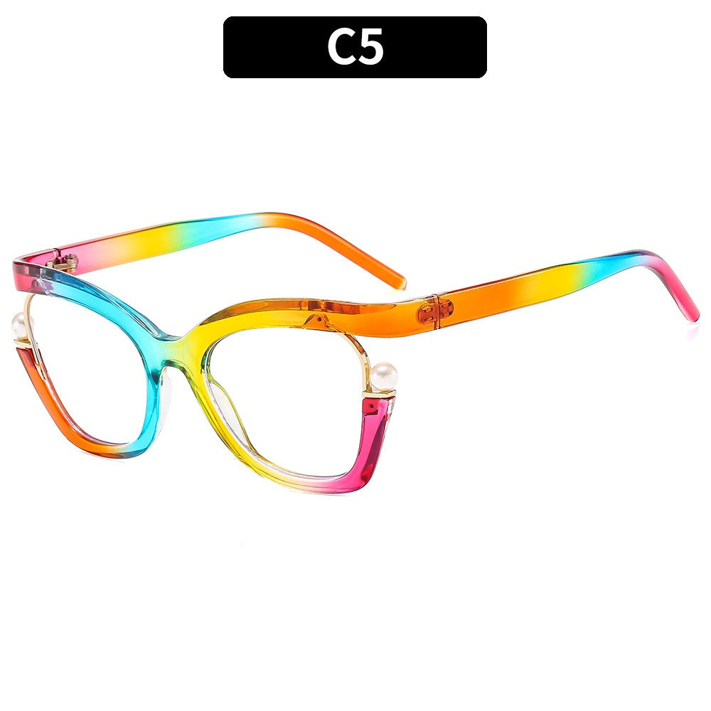 Anti-blue Light Women's Thick Pearl Glasses