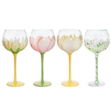 Hand Painted Floral Glass Goblet Cup 1 Piece Wine Glasses for Wedding Party Events