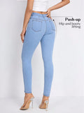 Skinny Stripe Jeans with Pockets