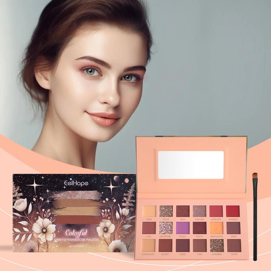 18-Color Eyeshadow Palette Multicolor Eye Palette Matte and Shimmery Colors