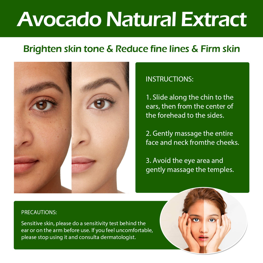Avocado Hydration Serum, Brightening Facial Tone, Lightening Fine Lines, Moisturizing Skin Essence