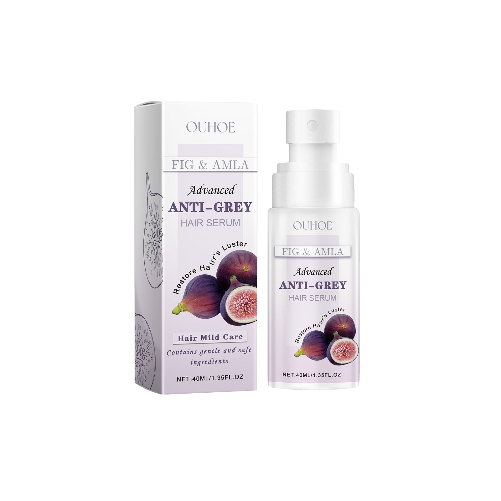 Anti-Grey Hair Color Natural Fig Extract Serum Gentle, Non-Irritating, Easy Color Change Moisturizing Soft And Smooth Hair