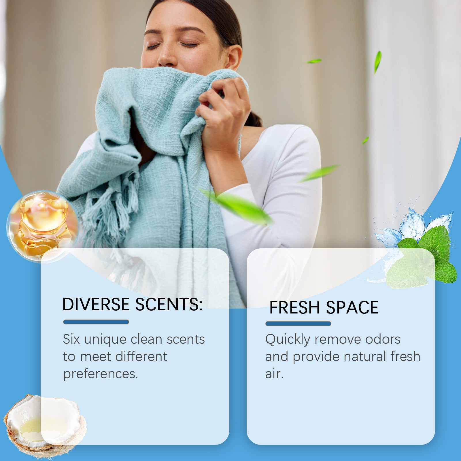 Clean Fresh Essential Oil Set, Fresh Natural Essential Oil for Diffuser
