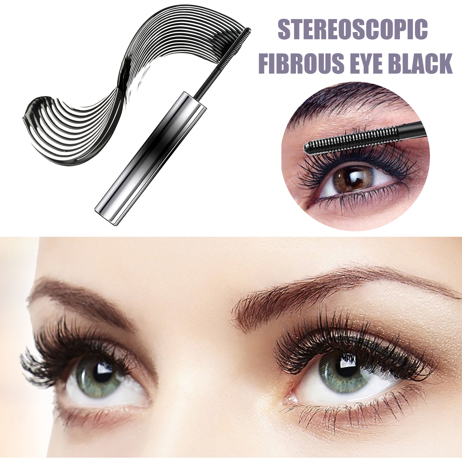 Stereoscopic Lengthening Mascara, Brazilian Palm Wax Beautiful Natural Thick Sweat-Proof, Not Smudgy Eyelashes