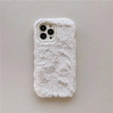 Candy Color Warm Furry Phone Case For iPhone 11 12 13 Pro Max 14 Pro Max 14Plus Camera Lens Protection Soft TPU Back Cover