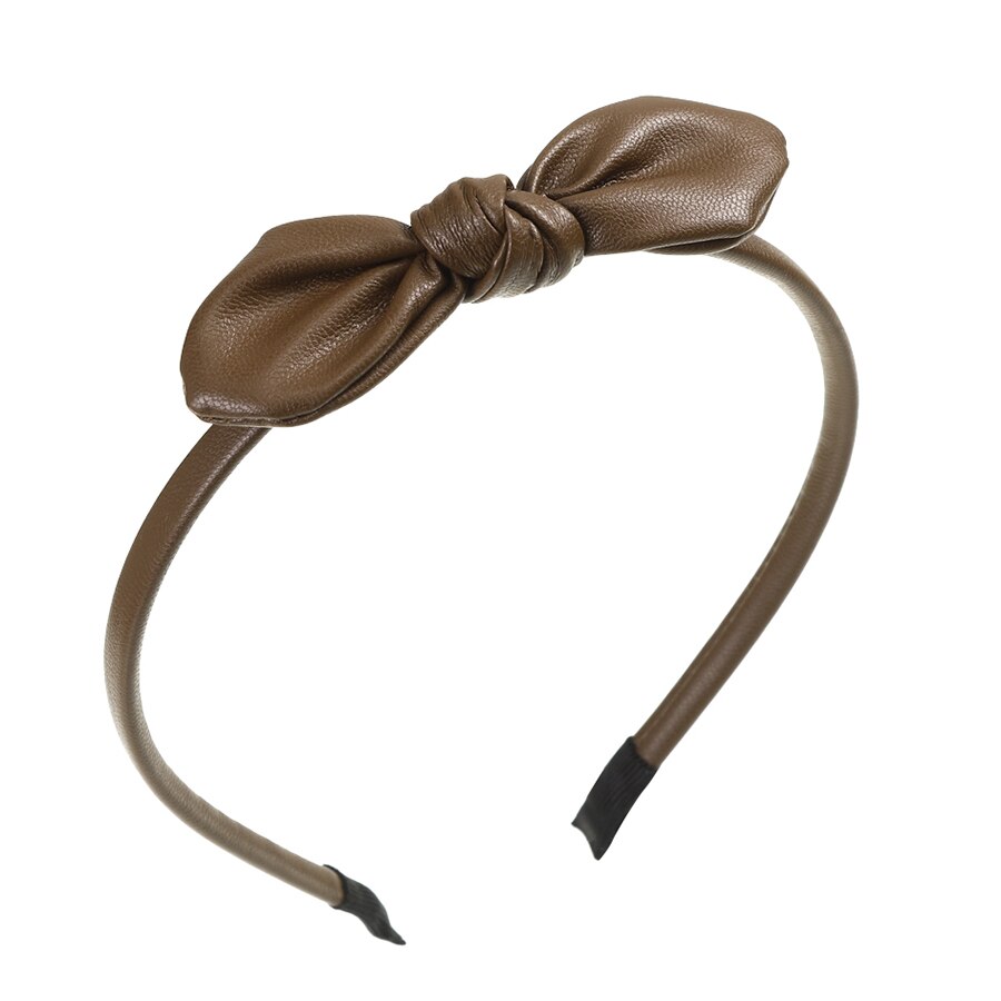 Leather Bow Small Headband