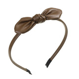 Leather Bow Small Headband
