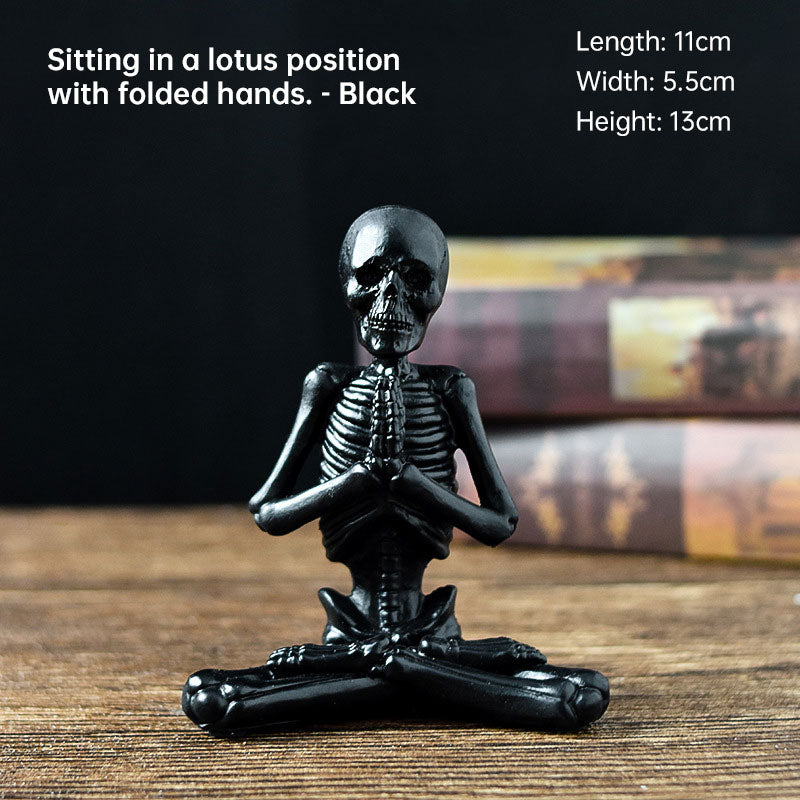 Skeleton Yoga Figurine Decoration Ornaments Skull Small Halloween Decorations