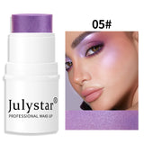 Multi Purpose Highlighting Blush Stick Matte Color Stick for Cheeks Eyeshadow Lips 6 Colors