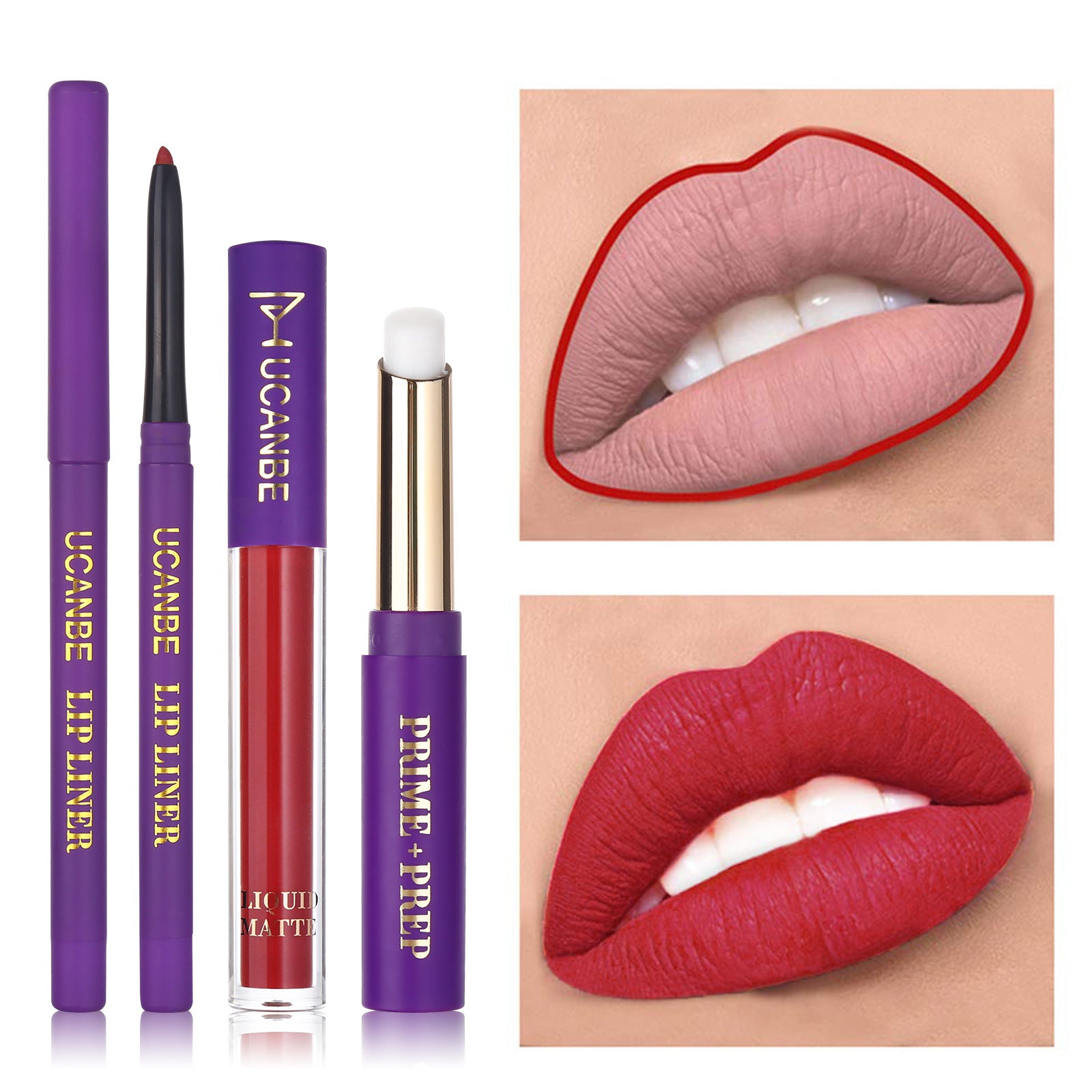 Matte Lip Glaze + Lip Liner + Primer Set of 13 Lip Kit