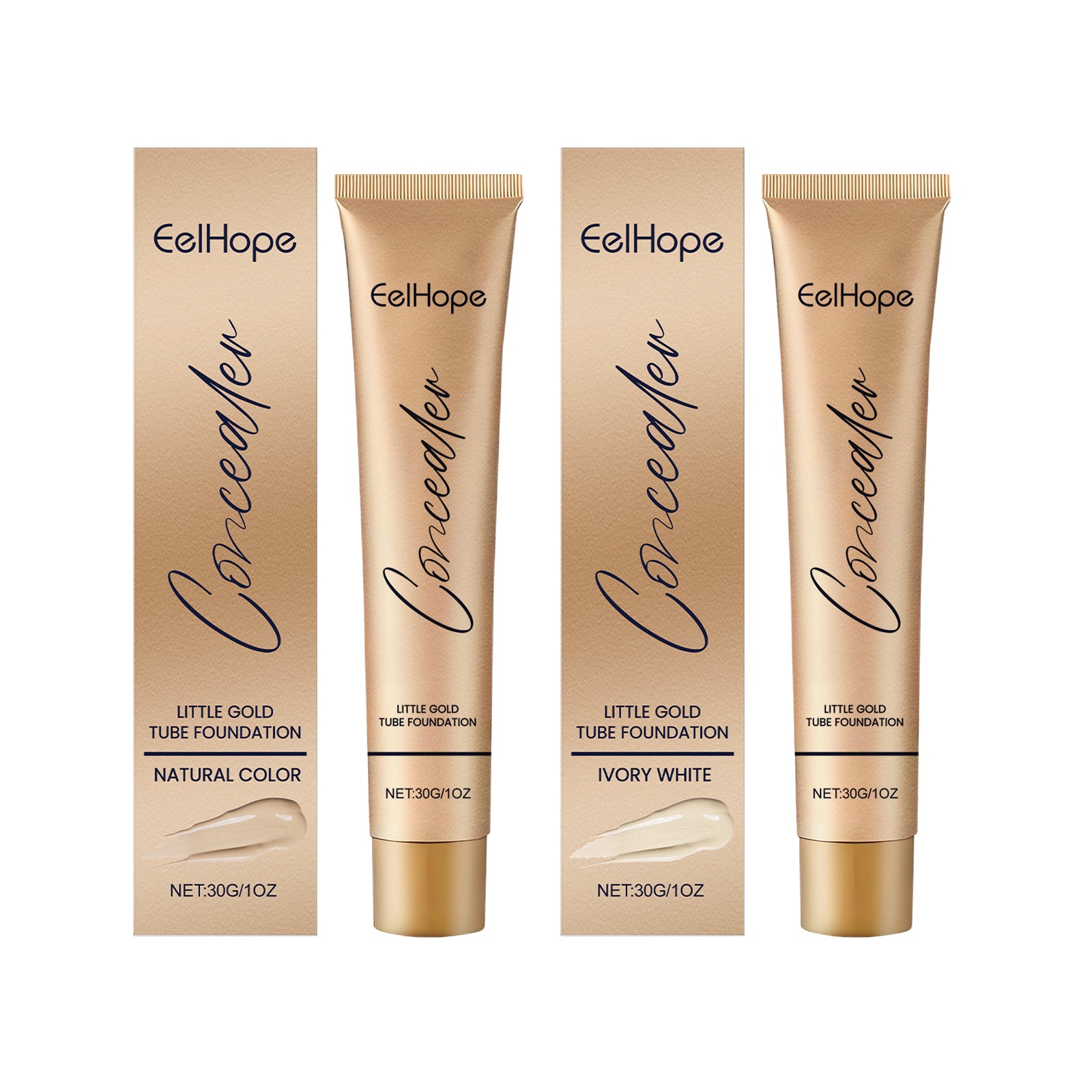 Gold Foundation Concealer, Natural Lightweight Skin Concealer Makeup, Moisturizing Liquid Foundation