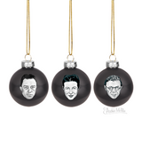 Existentialist Holiday Glass Mini Ornaments Set in Black