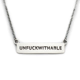 Unf@!kwithable Dainty Stainless Steel Bar Necklace in Silver