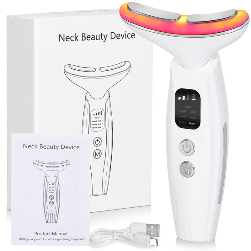 7-Color Light Beauty Tool Screen Display Neck Facial Massage Instrument Wrinkle Auxiliary Tool