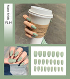 Fake Nails Set Stiletto Coffin Tips Press on Long False Nails with Glue 24 Beautiful Colors