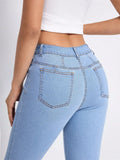 Skinny Stripe Jeans with Pockets