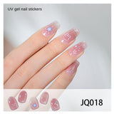 Gel Nail Art Patches Semi-Cured UV Light Nail Stickers Waterproof 16 Patch Sets with Many Designs Halloween Christmas Nail Art