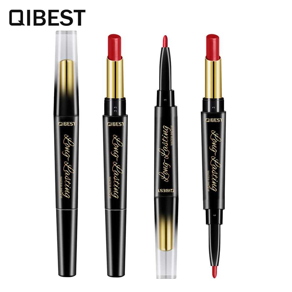 Double-Ended Lipstick Pen Moisturizing Matte Matte Lipstick + Lip Liner Rotating Lip Liner