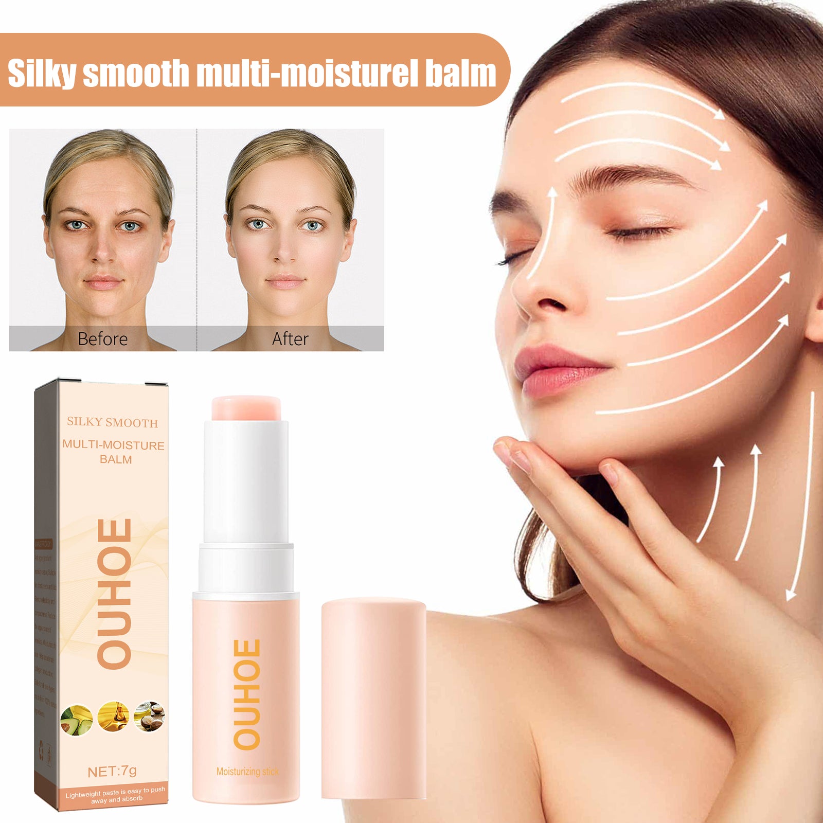 Anti-Wrinkle Moisturizing Stick, Moisturizes And Brightening Skin, Reduces Fine Lines On Face And Neck Stick