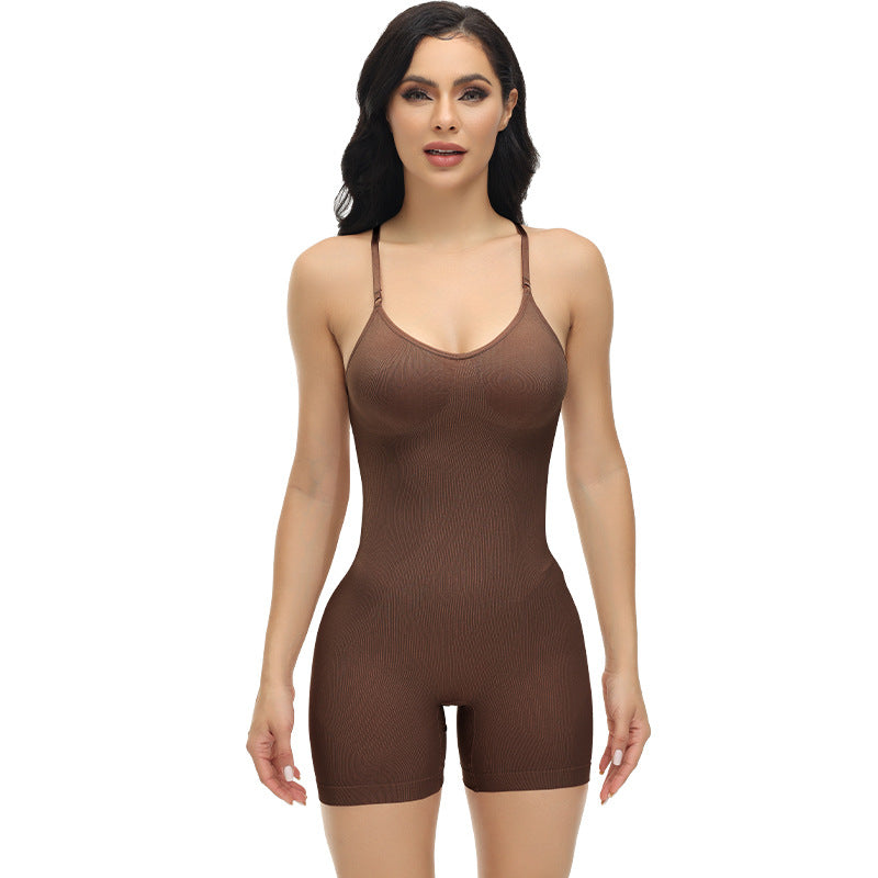 Seamless One-Piece Shapewear for Women with Abdominal and Hip Lifting