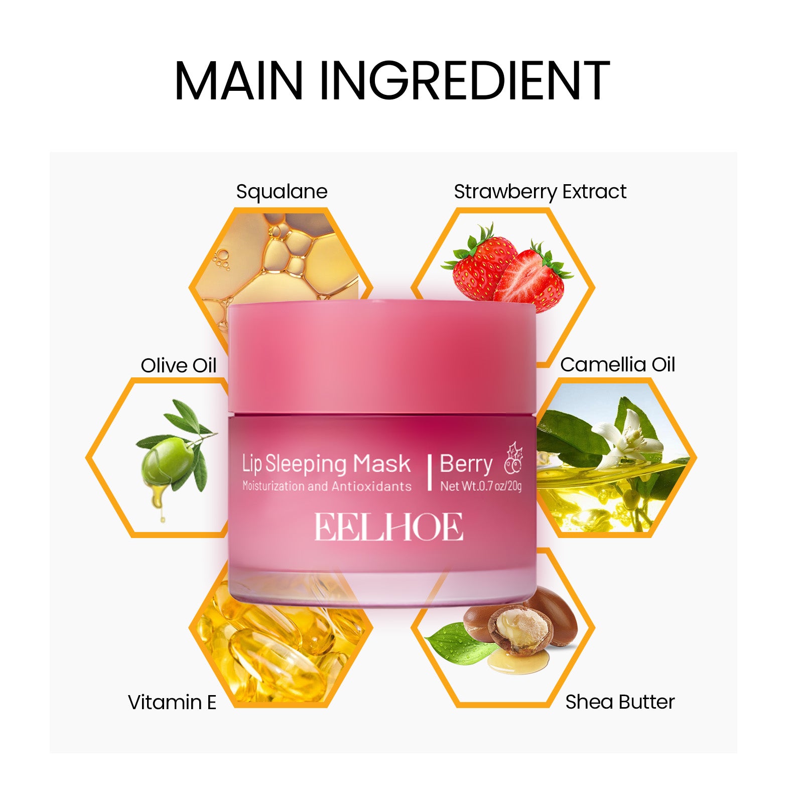 Lip Sleep Mask, Moisturizes, Plumps & Gently Exfoliates Dead Skin