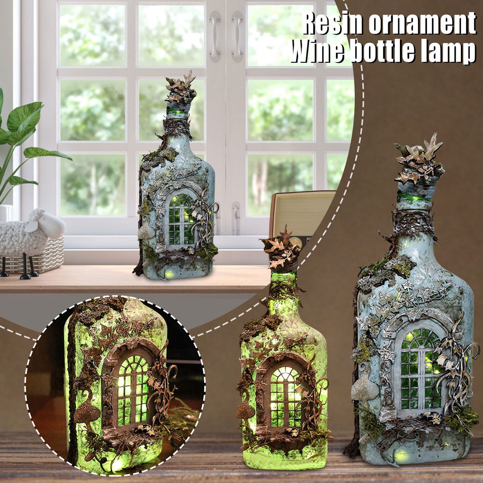 Mysterious Ghost Castle Forest Luminous Creative Bottle Home Gardening Ornament Halloween Decor