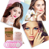 Round Reusable Cotton Pads Reusable Cleansing Makeup Pads 16pcs Washable Facial Make Up Remover Wipe Pads